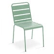 OVIALA - Ensemble table de jardin et 8 chaises en métal vert sauge - Palavas - vignette