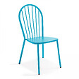 OVIALA - Ensemble table de jardin bistrot et 2 chaises en acier bleu - Palavas - vignette