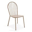 OVIALA - Ensemble table de terrasse et 2 chaises bistrot en acier taupe - Palavas - vignette