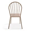OVIALA - Ensemble table de terrasse et 2 chaises bistrot en acier taupe - Palavas - vignette