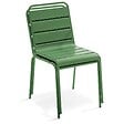 OVIALA - Ensemble table de terrasse et 4 chaises en métal vert cactus - Palavas - vignette