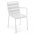 OVIALA - Ensemble table de jardin et 6 fauteuils en métal blanc - Palavas - vignette