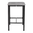 OVIALA - Table haute de terrasse avec 2 chaises en aluminium noir - Almada - vignette