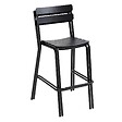 OVIALA - Table haute de terrasse avec 2 chaises en aluminium noir - Almada - vignette