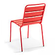 OVIALA - Ensemble table de jardin en métal et 4 chaises rouge - Palavas - vignette