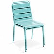 OVIALA - Ensemble table de jardin et 8 chaises en métal turquoise - Palavas - vignette