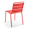 OVIALA - Ensemble table de jardin et 8 chaises en métal gris et rouge - Palavas - vignette