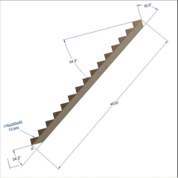 DECKLINEA - Escalier Bois Exterieur - 15 Marches - Largeur : 1m20 - Hauteur : 2m55 - Sans Contremarches - Pin du Nord - Traité Autoclave - large