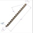 DECKLINEA - Escalier Bois Exterieur - 15 Marches - Largeur : 1m20 - Hauteur : 2m55 - Sans Contremarches - Pin du Nord - Traité Autoclave - vignette