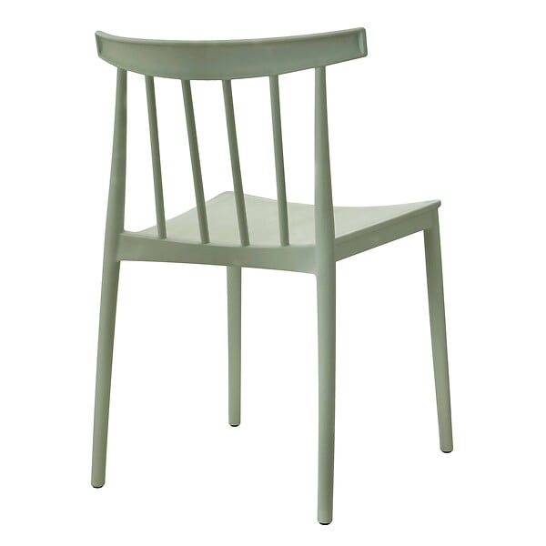 OVIALA - Lot de 4 chaises de terrasse vert sauge en plastique - Lisboa - large