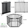 VOUNOT - Barriere de securite cheminee pliable 3.75M 6 panneaux noir - vignette