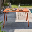 OVIALA - Table de jardin carrée en métal 8 places 120 cm orange - Palavas - vignette