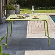 OVIALA - Table de jardin carrée en métal 8 places 120 cm vert - Palavas - vignette