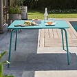 OVIALA - Table de jardin carrée en acier 8 places 120 cm turquoise - Palavas - vignette