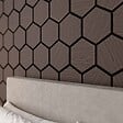 MON MARCHE DECO - Lot de 2 Panneaux Hexagonaux H. 76 cm L. 62 cm - Noyer Feutre Noir - vignette