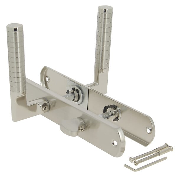 LINEA - Ens poig alum/plaq acier cddc jussieu l nickel mat/brillant - large
