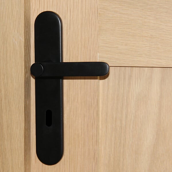 CHRISLIGNE - Ens poig alum/plaq acier cle meudon k noir mat - large