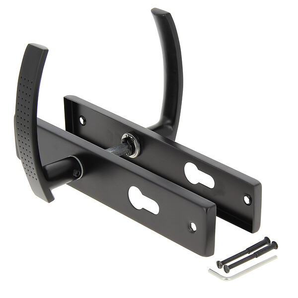 CHRISLIGNE - Ens poig alum/plaq acier cyl henri l noir mat - large