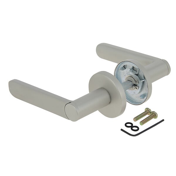 CHRISLIGNE - Ens poig alum/rosace acier meudon k nickel satine mat - large