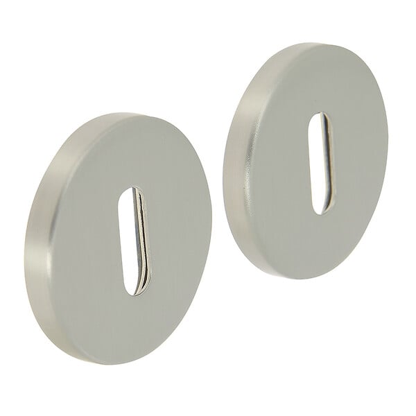 CHRISLIGNE - 2 rosaces adh d.52 cle acier nickel satine mat - large