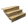 DECKLINEA - Escalier Bois Exterieur - 3 Marches Pleines - Largeur : 1m20 - Hauteur : 51cm - Avec Contremarches - Pin du Nord - Traité Autoclave - vignette