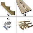 DECKLINEA - Escalier Bois Exterieur - 3 Marches Pleines - Largeur : 1m20 - Hauteur : 51cm - Avec Contremarches - Pin du Nord - Traité Autoclave - vignette
