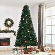 HOMCOM - Sapin de Noël artificiel Ø 120 x 240H cm 1499 branches épines imitation Nordmann grand réalisme vert - vignette