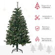 HOMCOM - Sapin de Noël artificiel Ø 84 x 150H cm 665 branches épines imitation Nordmann grand réalisme vert - vignette