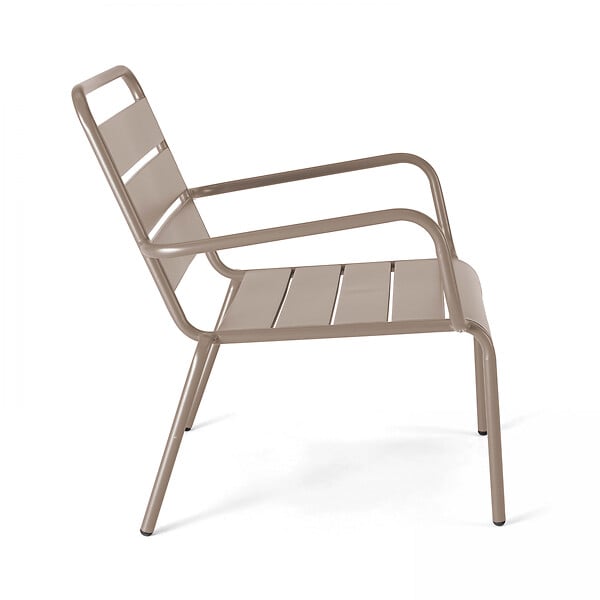OVIALA - Fauteuil de jardin bas relax acier taupe - Palavas - large