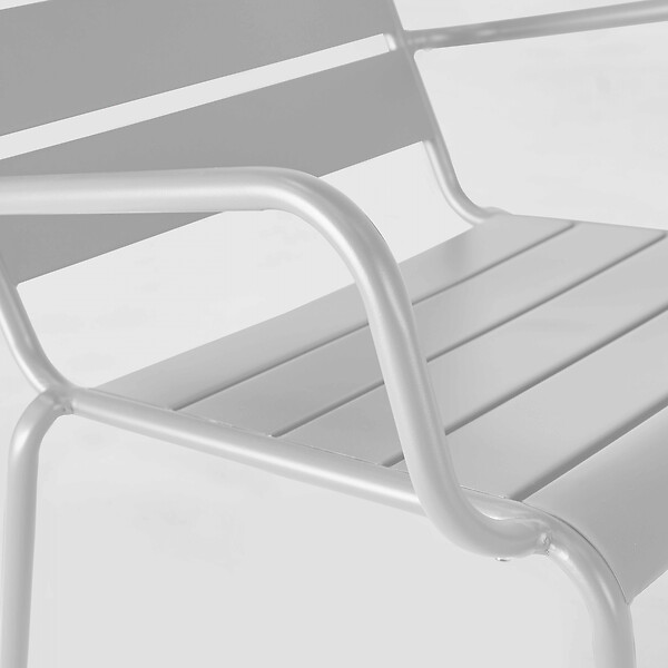OVIALA - Fauteuil de jardin bas relax acier blanc - Palavas - large