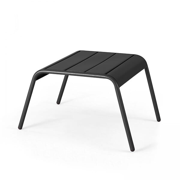 OVIALA - Lot de 2 fauteuils relax avec repose-pieds en métal gris - Palavas - large