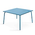 OVIALA - Ensemble table de jardin et 8 chaises en métal bleu pacific - Palavas - vignette