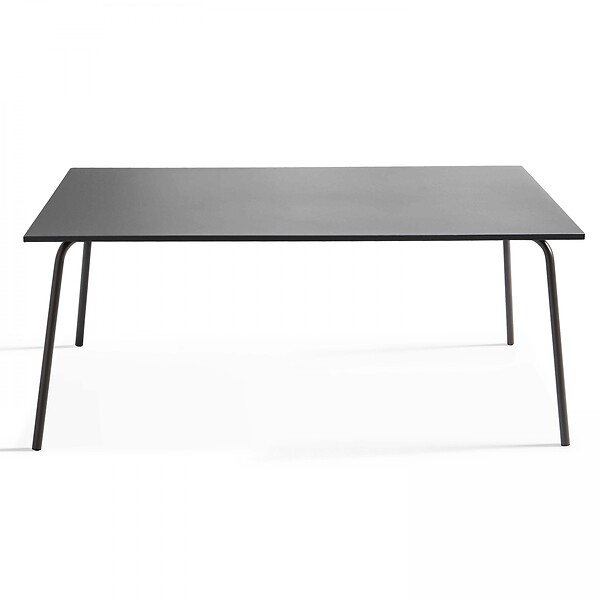 OVIALA - Ensemble table de jardin et 8 fauteuils en métal ivoire et gris - Palavas - large