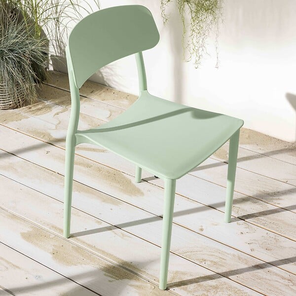OVIALA - Lot de deux chaises en polypropylène vert menthe - Sofia - large