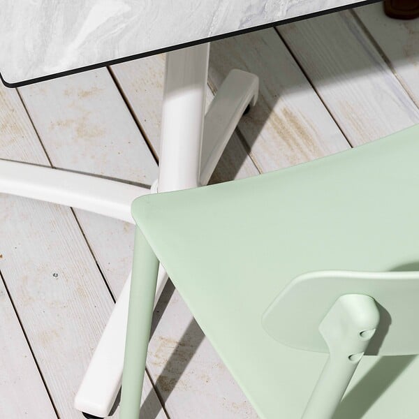 OVIALA - Lot de deux chaises en polypropylène vert menthe - Sofia - large