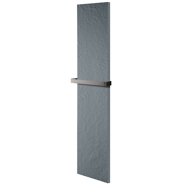U-TILE - Radiateur électrique résine aspect ardoise coloris gris clair - 1200 Watts - 200 x 50 cm vertical - large