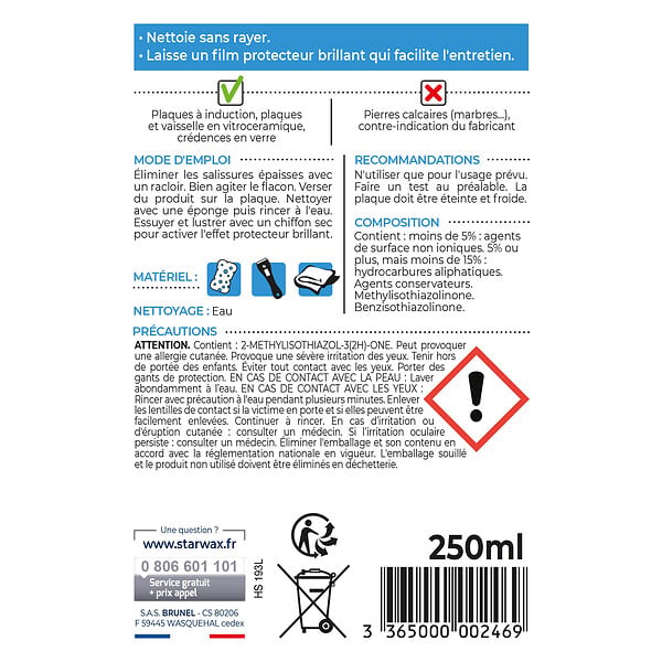 STARWAX - Soin protecteur Vitrocéramique-Induction 250ml - large