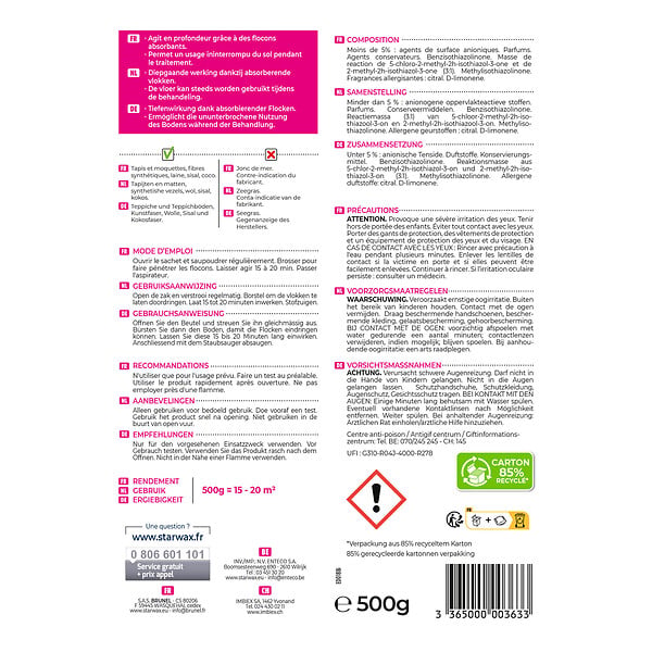 STARWAX - Nettoyant à sec Tapis-Moquettes 500g - large