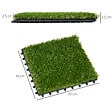 OUTSUNNY - Gazon synthétique artificiel set de 10 dalles carreaux 30 x 30 cm épaisseur confort 3,5 cm à emboîter vert - vignette