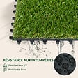 OUTSUNNY - Gazon synthétique artificiel set de 10 dalles carreaux 30 x 30 cm épaisseur confort 3,5 cm à emboîter vert - vignette