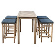 HAPPY GARDEN - Mange debout ARUBA en acacia 4 places - coussins gris - vignette