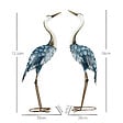 OUTSUNNY - Lot de 2 statues de jardin grues acier - vignette
