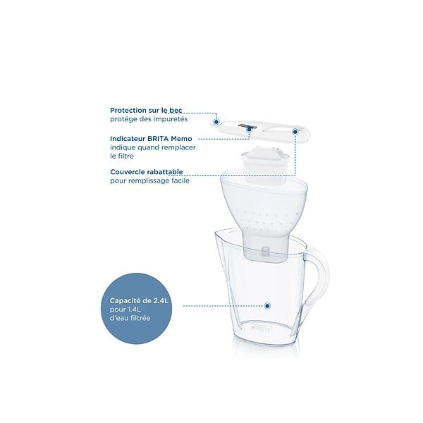 BRITA - carafe filtrante 2.4l avec cartouche maxtra pro - 1051133 - large