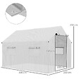OUTSUNNY - Serre de jardin tunnel 6 m² porte 4 fenêtres acier galvanisé PE blanc - vignette