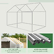 OUTSUNNY - Serre de jardin tunnel 6 m² porte 4 fenêtres acier galvanisé PE blanc - vignette