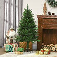 HOMCOM - Sapin de Noël artificiel avec 310 branches, support en acier, arbre de Noël artificiel avec socle pliable en acier, hauteur 120 cm, vert - vignette