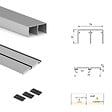 EMUCA - Kit de quincaillerie pour armoire à 2 portes coulissantes avec fermeture souple Placard 74, Modèle de poignée Sharp, épaisseur 16mm, panneaux non inclus, Anodisé mat - vignette