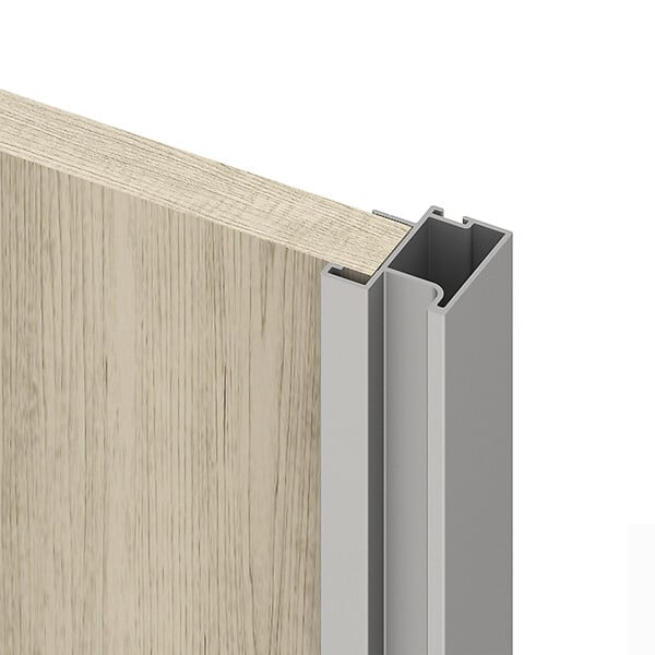 EMUCA - Kit de quincaillerie pour armoire à 2 portes coulissantes avec fermeture souple Placard 74, Modèle de poignée Sharp, épaisseur 16mm, panneaux non inclus, Anodisé mat - large