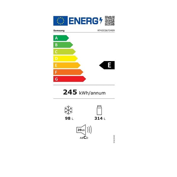 SAMSUNG - réfrigérateur combiné 60cm 412l ventilé blanc - RT42CG6724S9 - large