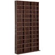 HOMCOM - Étagère rangement CD/DVD meuble de rangement pour 1116 CDs 33 compartiments réglables en hauteur 102 x 24 x 195 cm marron - vignette